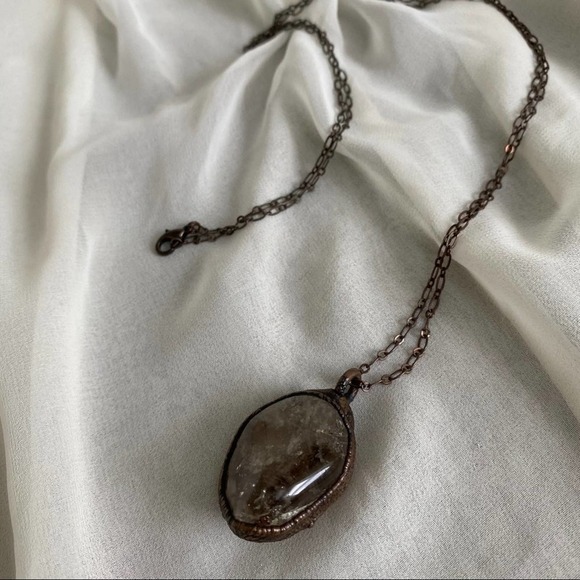 Handmade Large Grey Stone Necklace | Boho - Picture 7 of 7